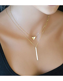 Fashion Gold Collar Geométrico De Múltiples Capas Del Metal Del Triángulo