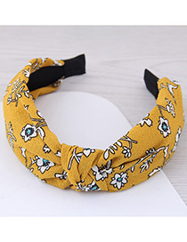 Lovely Yellow Flower Pattern Decorated Cross Design Hair Hoop