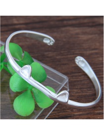 Fashion Silver Color Cat Ears Shape Decorated Opening Bracelet