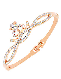 Fashion Gold Color Crown Shape Decorated Simple Bracelet