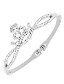 Fashion Silver Color Crown Shape Decorated Simple Bracelet