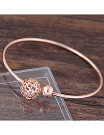 Fashion Rose Gold Round Ball Decorated Hollow Out Bracelet