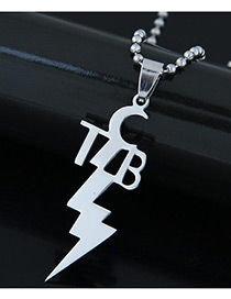 Trendy Silver Color Lightning Shape Pendant Decorated Necklace