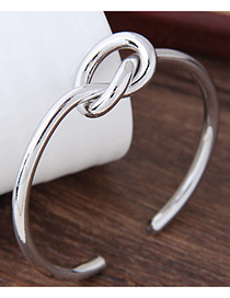 Elegant Silver Color Cross Shape Decorated Pure Color Bracelet