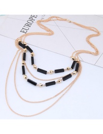 Fashion Gold Color+black Pure Color Decorated Necklace