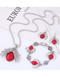 Fashion Red Beetle Shape Decorated Jewelry Setgs
