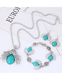 Fashion Blue Beetle Shape Decorated Jewelry Setgs