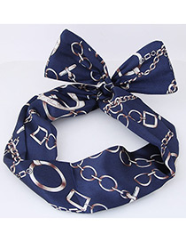 Lovely Navy Chain Pattern Decorated Hair Band