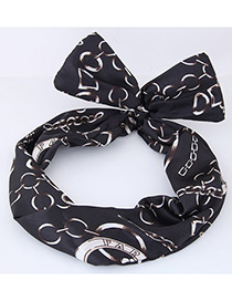 Lovely Black Chain Pattern Decorated Hair Band