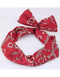 Lovely Red Chain Pattern Decorated Hair Band
