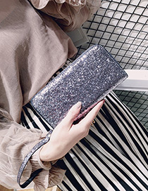 Fashion Silver Color Square Shape Decorated Wallet