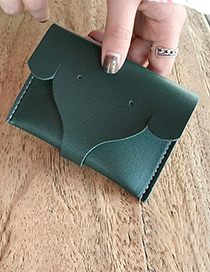 Lovely Green Elephant Shape Decorated Pure Color Wallet