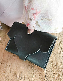 Lovely Black Elephant Shape Decorated Pure Color Wallet