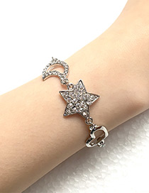 Elegant Silver Color Star&moon Decorated Bracelet
