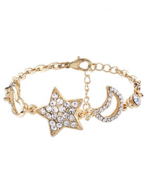 Elegant Gold Color Star&moon Decorated Bracelet