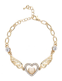 Elegant Gold Color Heart&wing Shape Decorated Bracelet