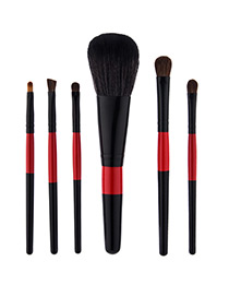 Fahsion Black +red Color-matching Decorated Brush (6pcs)