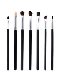Fahsion Black+silver Color Color-matching Decorated Brush (7pcs)
