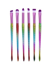Fashion Multi-color Merman Tail Decorated Brush (6pcs)
