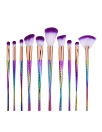 Fashion Multi-color Slim Waist Decorated Brush (10pcs)