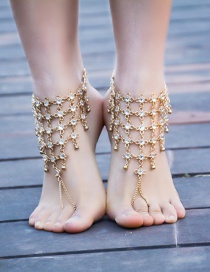 Fashion Gold Color Hollow Out Decorated Anklet (1pcs)