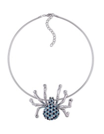 Fashion Silver Color Spider Shape Decorated Simple Necklace