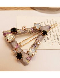 Elegant Gray Triangle Shape Decorated Hairpin