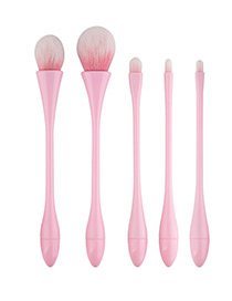 Fashion Pink Waterdrop Shape Decorated Brush (5pcs)