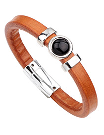 Fashion Orange+black Circular Ring Shape Decorated Pure Color Bracelet