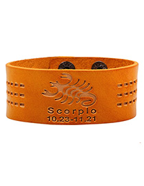 Fashion Orange Scorpio Pattern Decorated Simple Constellation Bracelet