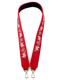 Fashion Red Embroidery Flower Decorated Simple Bag Strap