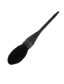 Trendy Black Oval Shape Decorated Makeup Brush(1pc)