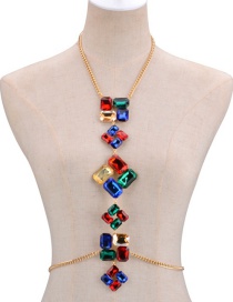 Fashion Multi-color Diamond Decorated Simple Body Chain