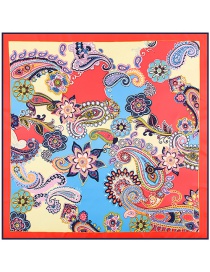 Fashion Red Cashew Nuts&flower Pattern Decorated Simple Scarf