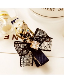 Fashion Navy Bowknot Shape Decorated Simple Hair Pin