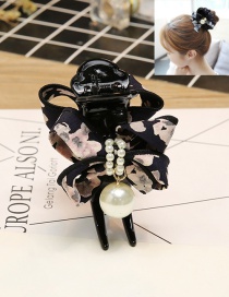 Fashion Black+pink Flower Shape Decorated Simple Hair Claw