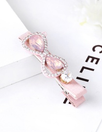 Fashion Pink Diamond Decorated Simple Hair Pin