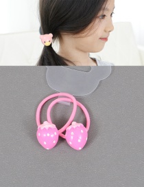 Fashion Pink Strawberry Shape Decorated Simple Hair Band (2 Pcs)