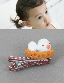 Fashion White+yellow+brown Duck Egg&chicken Shape Decorated Simple Hair Pin