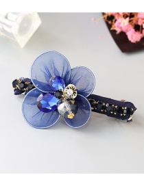 Lovely Sapphire Blue Diamond&flower Decorated Simple Hair Band