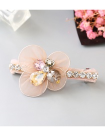 Lovely Pink Diamond&flower Decorated Simple Hair Band