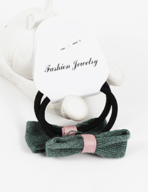 Lovely Green Bowknot Shape Decorated Hair Band(2pcs)