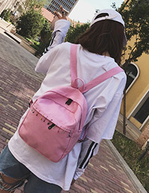 Lovely Pink Pin Shape Decorated Backpack
