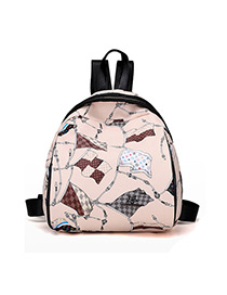Lovely Light Pink Flag Pattern Decorated Backpack