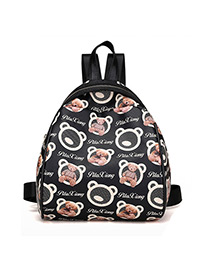 Lovely Multi-color Little Bear Pattern Decorated Backpack