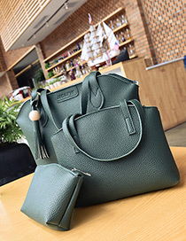 Elegant Green Round Shape Decorated Bags (3pcs)