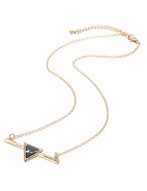 Fashion Gold Color Triangle Shape Decorated Necklace