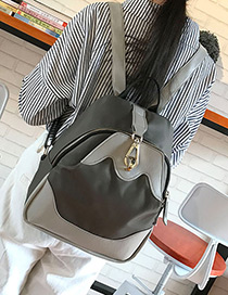 Fashion Gray Pure Color Decorated Waterproof Backpack