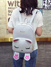 Lovely Gray Cat Shape Decorated Backpack