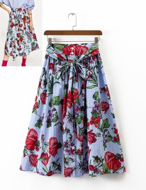 Fashion Multi-color Flower Pattern Decorated Simple Skirt